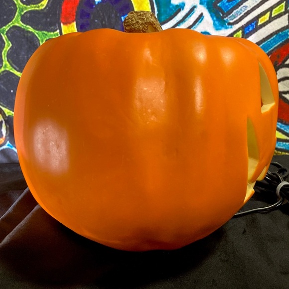 Vintage Pumpkin Jack O Lantern Lighted Halloween Fall Decor 6.5" - Picture 7 of 14